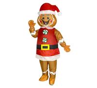 De feuilles Inflatable Christmas Costume Adults Blow Up Santa Claus Reindeer Snowman Gingerbread Xmas Fancy Dress Costume for Carnival (Gingerbread B)