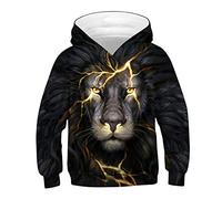De feuilles Kids 3D Print Animal Wolf Pullover Hoodies Hooded Sweatshirts Jumpers for Girl Boys