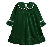 De feuilles Kids Toddler Boys Girls 2 PCS Christmas Pajamas Set Velvet Long Sleeve Button Down Shirt Top + Long Pants Xmas Winter Pjs Sleepwear