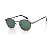 De-Gamme Retro Round Polarized Sunglasses - Paris Infinity Leather Purple One Size