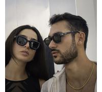 De-Gamme Sunglasses Geometric Frame Square Polarized UV Protection Eyewear in Black De-Gamme Black One Size