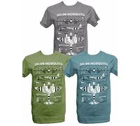 de Haviland DH 98 Mosquito RAF/US Army Air Force/Royal Canadian/Australian Air Force Bomber Fighter Aircraft Green Blueprint Design T-Shirt (Green, Large)