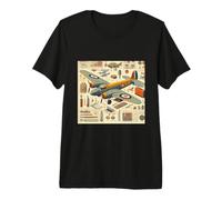 De Havilland DH 98 Mosquito WW2 Airplane Infographics Premium T-Shirt