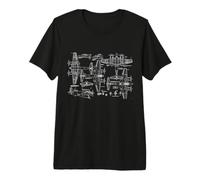 de Havilland Mosquito WWII Technical Drawing Blueprint Premium T-Shirt