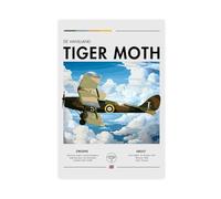 De Havilland Tiger Moth - Aviation, Plane, Trainer Aircraft, British Aircraft, British Jet Canvas Poster Bedroom Decor Landscape Office Room Decor Gift 24x36inch(60x90cm)