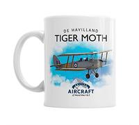 De Havilland Tiger Moth Mug, Aircraft Illustration, Detailed Vintage Tiger Moth Gift, Unique and Original WWII Gift