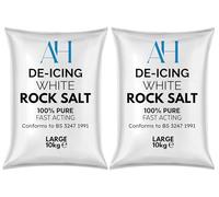 De-Icing Salt, 2 x 10kg (Total 20kg) - Fast-Acting & High-Purity White Rock Salt | Quick Snow & Ice Removal | No Residue | Easy to Spread for Driveways, Paths & Roads | Packaging May Vary