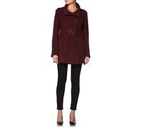 De La Creme - Womens Military Style High Neck Ladies Winter Belted Coat (UK, Numeric, 10, Wine)