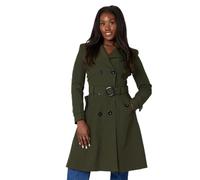De La Creme - Womens Spring/Summer Double Breasted Trench Mac Coat (UK, Numeric, 14, Olive)