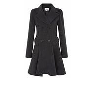 De La Creme - Women's Wool & Cashmere Jacket Ladies Winter Double Breasted Flare Coat Made in England (Charcoal Grey, 14)