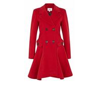 De La Creme - Women's Wool & Cashmere Jacket Ladies Winter Double Breasted Flare Coat Made in England (red, 20)