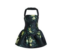 DE LA Vali Aura Floral-print Faille Mini Dress - Black - 14 (UK14 / L)