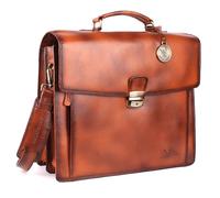 DE LAMASSU Axel Leather Briefcase - 17 Inch Laptop Bag Men Women - Business Work Bag with Combination Lock - Shoulder Bag with Trolley Strap - Gift Packaging, light brown, 40cm x 35cm x 15cm