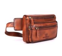 DE LAMASSU Isla Genuine Leather Belt Bag - Unisex Bum Bag for Men & Women - Vintage Crossbody Waist Bag 23 x 16 x 4 cm - Adjustable Strap, Gift Box, light brown, Standard, Modern Minimalist