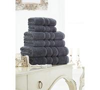De Lavish 100% Combed Cotton Pack Of 4 Hand Towel 600gsm For Bathroom Kitchen Spa Gym Shower Daily Use Home Collection Soft Absorbent, Charcoal