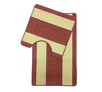 De Lavish Bath Mat Set 2 Piece Non Slip Rubber Pedestal and Bath Mat Set Toilet Bathroom Rug New (Striped Pink)