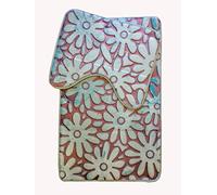 De Lavish Bath Mat Set 2 Piece Non Slip Rubber Pedestal and Bath Mat Toilet Floral Bathroom Rug Purple/Aqua 50cm x 80cm