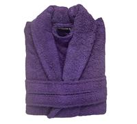 De Lavish Cotton Terry Towel Unisex Bath Robe Dressing Gown Super Absorbent & Soft, Free Size (Aubergine)