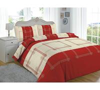 De Lavish Duvet Cover Set Super King Size with Pillowcases Reversible Quilt Poly Cotton, Campus Red
