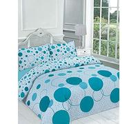 De Lavish Noah Polka Dots Geometric Reversible Duvet Cover with Pillowcase Bedding Set King Bed Size, Teal