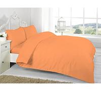 De Lavish Plain Dyed Polycotton Duvet Cover with Pillowcase Bedding Quilt Set Single Bed Size, Peach