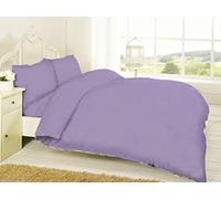De Lavish Polycotton Duvet Quilt Cover Set With Matching Pillowcase Plain Dyed Bedding Single Bed Size, Lilac
