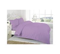 De Lavish Polycotton Duvet Quilt Cover Set With Matching Pillowcases Plain Dyed Bedding Double Bed Size, Lilac