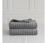 De Lavish Ribbed Throw Chunky Cord Blanket Large Size Bed Sofa Soft Warm Fleece (Charcoal, King)