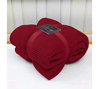 De Lavish Throws Blanket Double Size Bed Fleece Sofa 150 x 200 cm Large Soft Warm,Red Double
