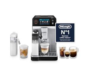 De’Longhi Eletta Ultra - Perfetto Automatic Coffee Machine with LatteCrema Automatic Milk Frothing, Over 50 Hot & Cold Drinks, Silent Technology, Colour Touch Display, Metal (ECAM472.85.MB)
