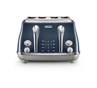 De'Longhi CTOC4003.BL Icona Capitals 4-Slice Toaster with Defrost, Reheat & Bagel Functions