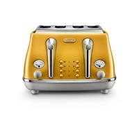 De’Longhi Icona Capitals 4 Slice Toaster, Yellow, CTOC4003.Y