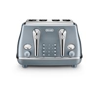 De’Longhi Icona Metallics 4-Slice Toaster 1800W with Defrost & Bagel Functions