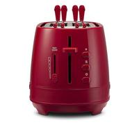 De'Longhi CTLAP2203.R Toaster with Tongs, Progressive Roasting Grade Control, Bright Indicators, Crumb Collector Drawer, Non-slip Feet, Power 550 Watt, Plastic, Red