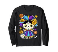 De Los Muertos La Catrina Day of The Dead Rose Sugar Skull Long Sleeve T-Shirt