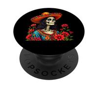 De Los Muertos La Catrina Day of the Dead Sugar Skull Women PopSockets Adhesive PopGrip