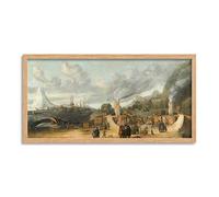 De Man Whale Oil Refinery Village Smeerenburg Framed Wall Art Print Long 25X12 Inch