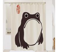 De-Mediocre Unimpressed Frog Shower Curtain Cute Funny Japanese Art Bath Curtain Waterproof and Waterwashable Fabric Curtain for Bathroom 60x72