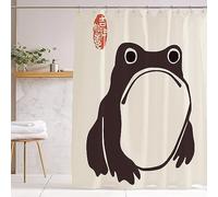 De-Mediocre Unimpressed Frog Shower Curtain Ink Cute Funny Asian Style Traditional Japanese Art Bath Curtain Anime Waterproof and Fabric Curtain Cool for Bathroom 72x72inch