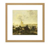 De Meijer The Siege Capture City Of Holly Spaniards 8X8 Inch Square Wooden Framed Wall Art Print Picture with Mount Artery8 Light Oak One Size