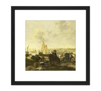 De Meijer The Siege Capture City Of Holly Spaniards 8X8 Inch Square Wooden Framed Wall Art Print Picture with Mount Artery8 Black One Size
