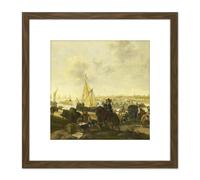 De Meijer The Siege Capture City Of Holly Spaniards 8X8 Inch Square Wooden Framed Wall Art Print Picture with Mount Artery8 Brown One Size