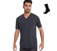 DE Men's T-Shirt Crew V Neck, Charcoal V, XL