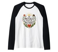 De México para El Mundo Mexican Pride Cactus Heart Raglan Baseball Tee