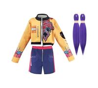 De mon Hunters Costume with Wig, Halloween Costume Cosplay Party Carnival Outfit, Hunters Pop Singers Idol Stage Role Play, Halloween Dress Up For Women Girls