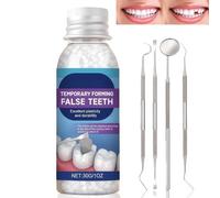 De/ntal Repair Kit,Moldable False Teeth & Temporary Tooth Filling Kit for Missing & Chipped Teeth,Fake Tooth Replacement & Teeth Gap Filler,Tooth Repair Beads,Home De/ntal Repair Kit for Broken Teeth