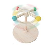 DE Parrot Perch, Bird Perch Toy, Rotating Cage Perch Stand, Interactive Rotating Forages Wooden Madreador for Parakeet Cockatiel Conure Canary Pet Palabeon
