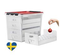 De-Plastik Christmas Bauble Storage Box with Lid, Safe & Stylish Storage for Christmas, Christmas Tree Bauble, Christmas Tree Decorations and Decoration, 61 Litres, BPA-Free, Boxes Storage