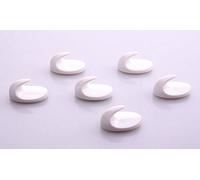 De Plastik Self Adhesive 6 Piece Wall Hook Set White Oval Mini Format
