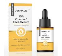 De..rm..alist 15% Vitamin C Face Serum with 1% Alpha Arbutin, Vita-E, Ferulic Acid | Advanced Skin Brightening Formula for Glowing Face | Reduces Uneven Skin Tone | Non-Irritating 30ml